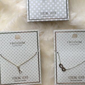 2 top shop sterling silver dainty necklaces